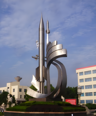 火箭、飛機(jī)，科技之星不銹鋼景觀雕塑