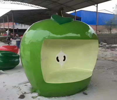 玻璃鋼蘋(píng)果雕塑造型